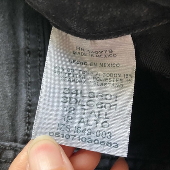 Lee High rise relaxed fit straight leg denim jean Black Sz 12 tall - Picture 10 of 14